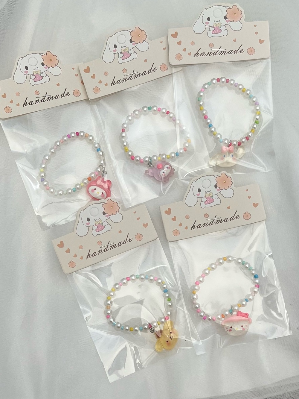 Set Of 5 Sanrio Handmade Kids Beaded Bracelet party favours gift